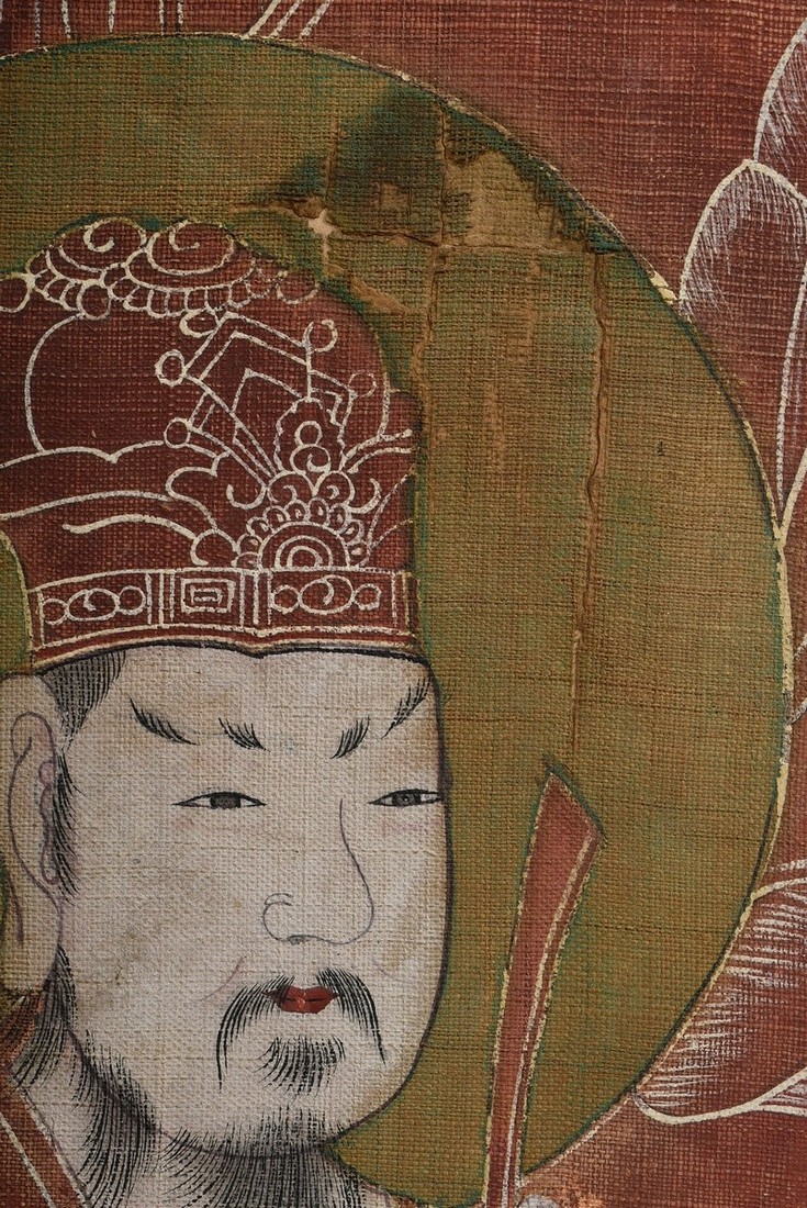 Large altarpiece "Chijang Posal" Ruler of the Underworld (Chinese: Dizang Pusa; Sanskrit: Bodhisatt - Image 8 of 8