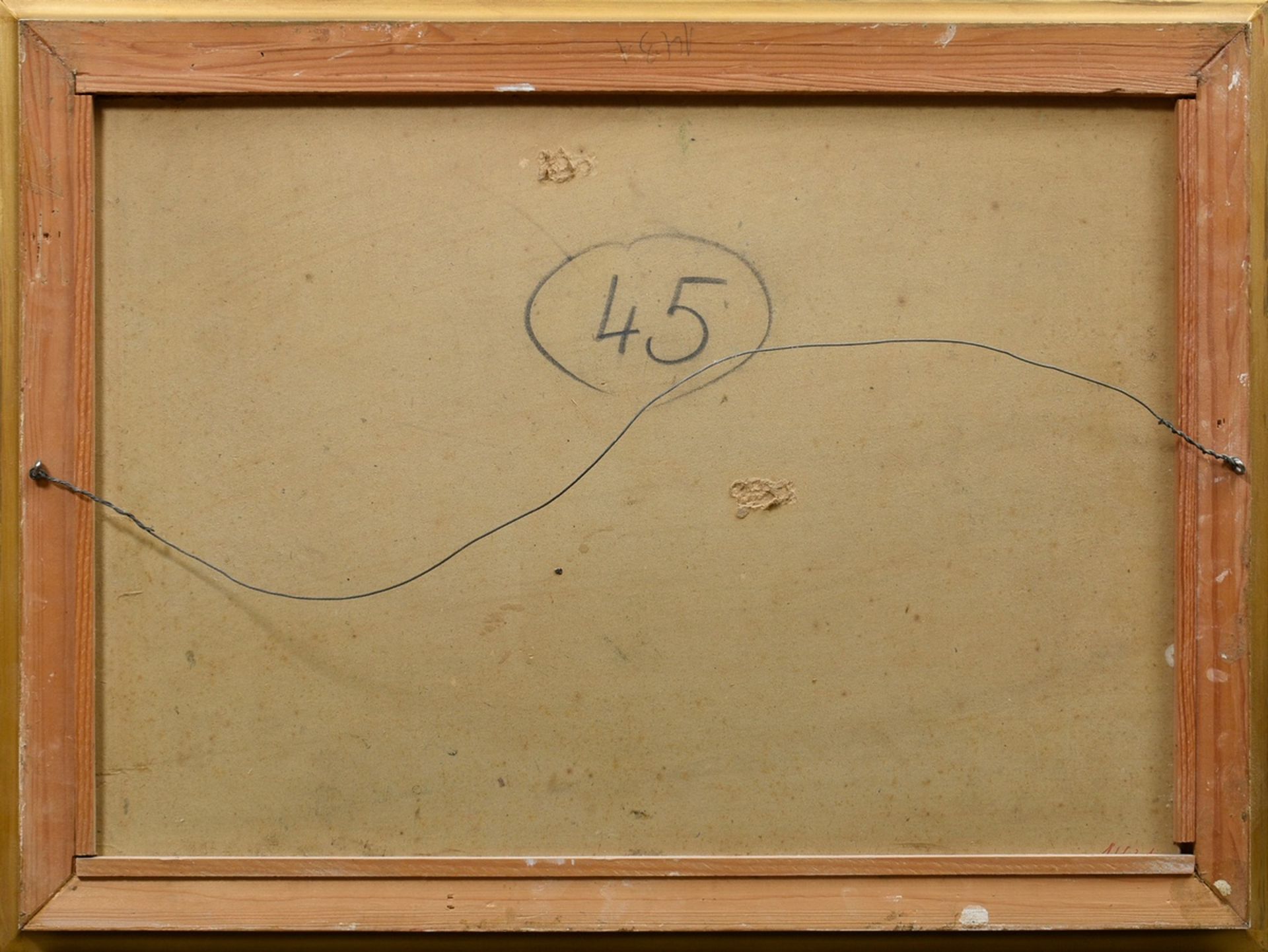 Mahlau, Alfred (1894-1967) zugeschrieben „Frau im Garten“, Ölskizze/Malpappe, 35x50cm (m.R. 43,7x58 - Bild 3 aus 3