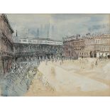 Körner, H. „Piazza San Marco“ 1958, Tinte/Aquarell/Gouache, u.l. sign./dat., 45,5x59,5cm (m.R. 70x8