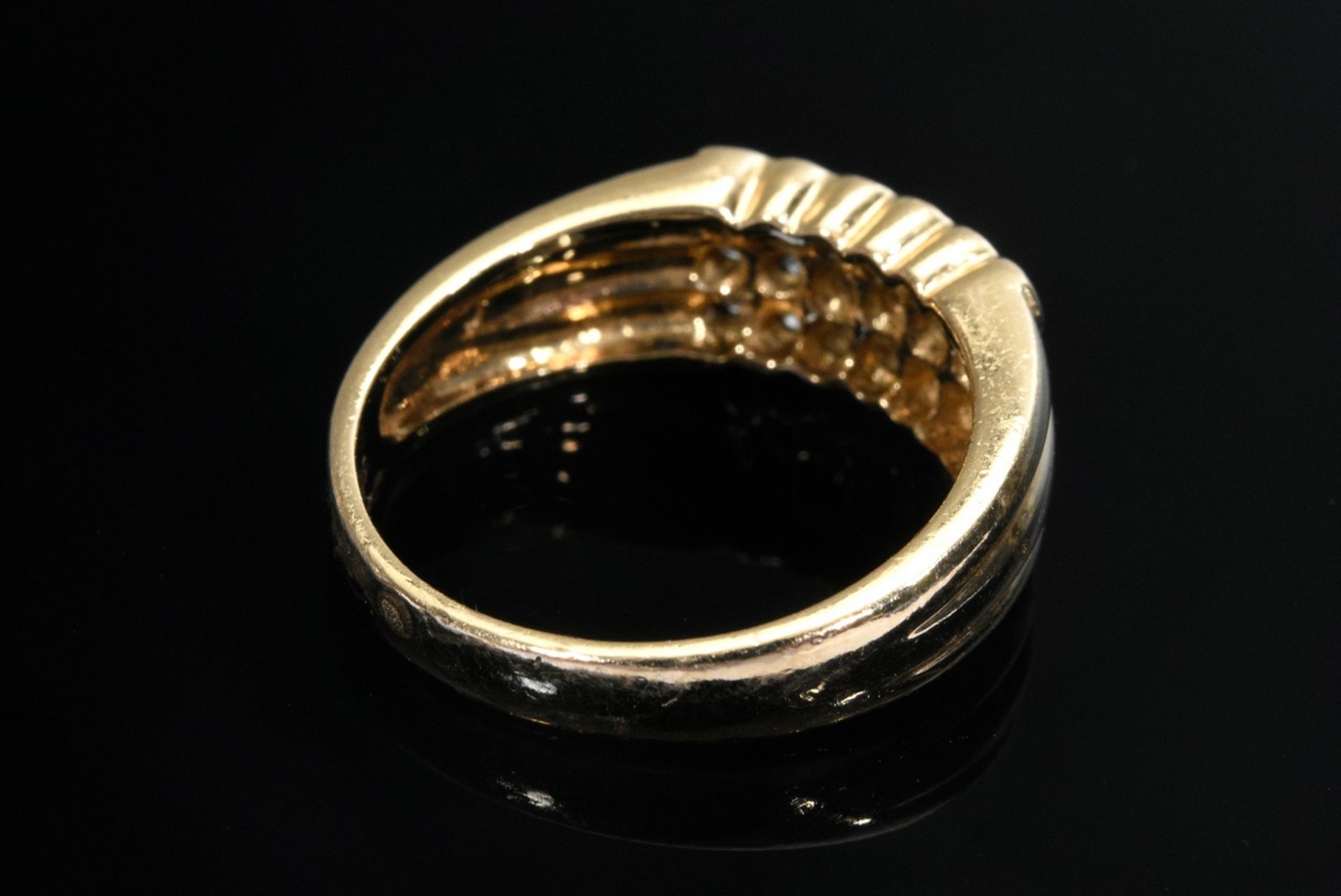 Gelbgold 585 Ring mit Brillanten (zus. ca. 0.51ct/SI/TW-TCR), 4,3g, Gr. 53 - Bild 3 aus 4