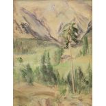 Spielberg, Hertha (1890-1977) "Alpenlandschaft", Aquarell/Karton, u.l. undeutlich bez., verso Nachl