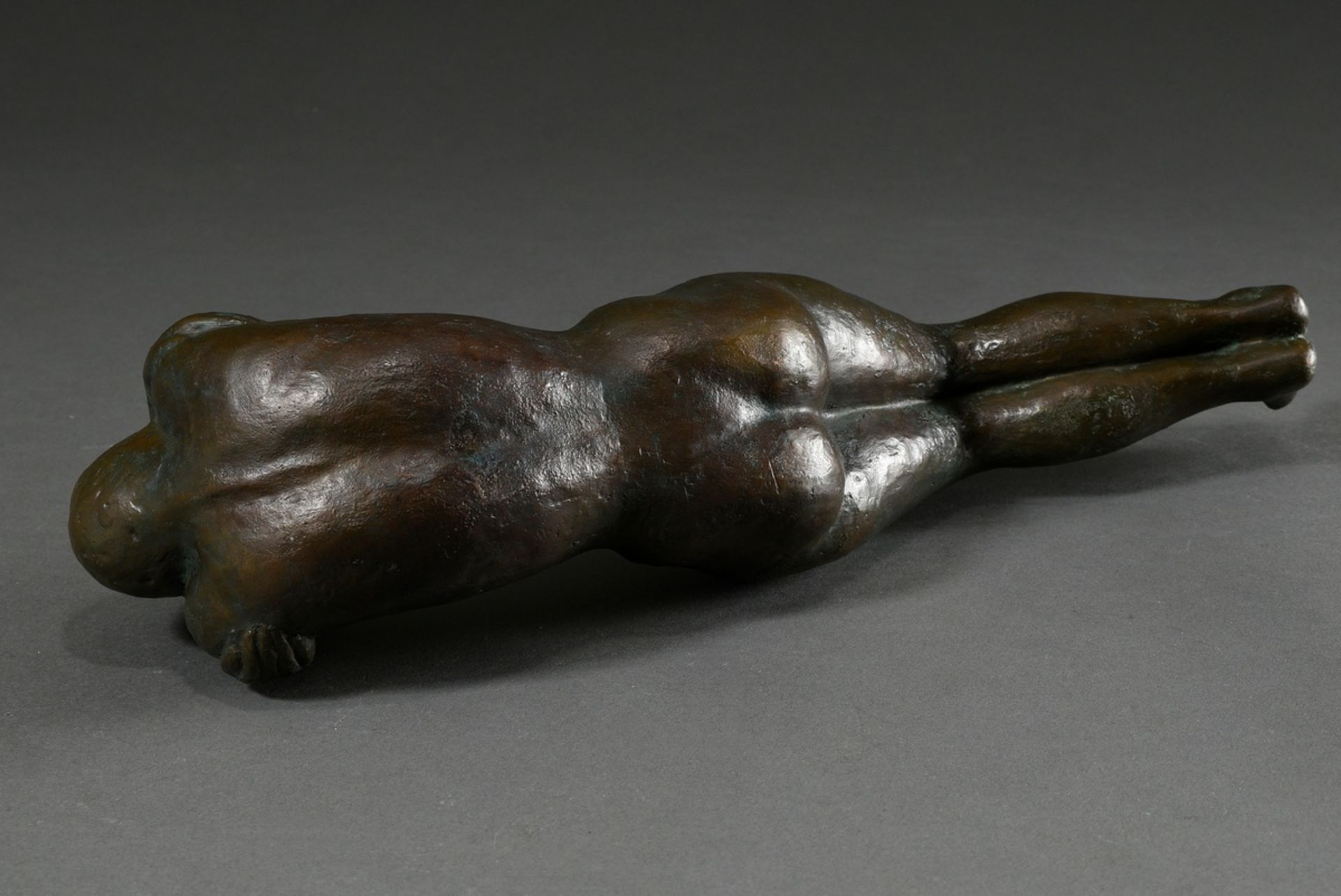 Woebcke, Albert Friedrich Christian (1896-1980) "Reclining female nude", bronze, hollow casting, in - Image 5 of 6