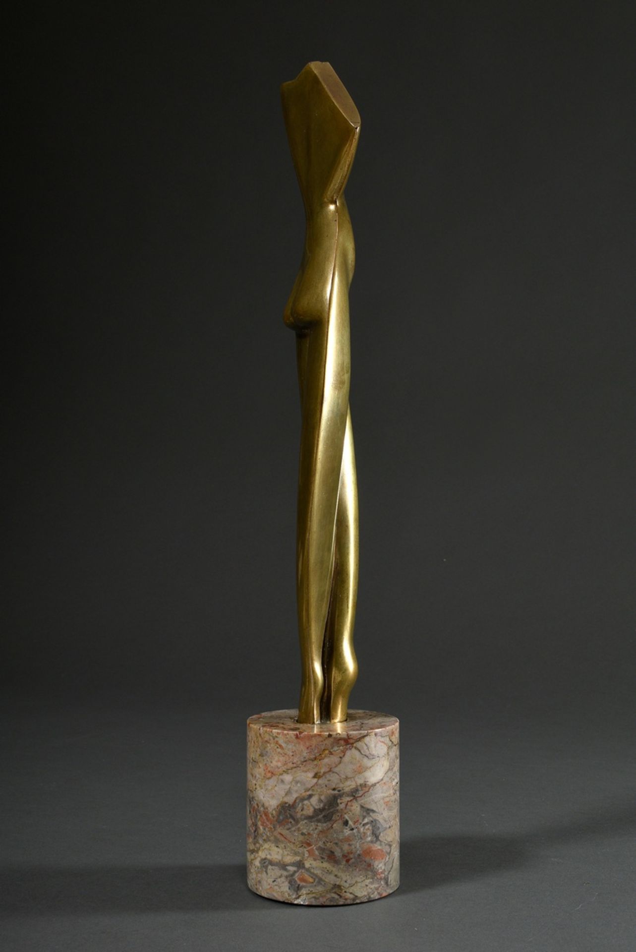Archipenko, Alexander (1887-1964) "Flat Torso" 1914, früher Lebzeiten Guss um 1920, Bronze mit gold - Bild 3 aus 17