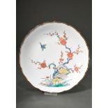 Porzellan Teller mit Kakiemon Dekor "Vogel und Blütenzweige", Japan 20.Jh., Ø 23,8cm