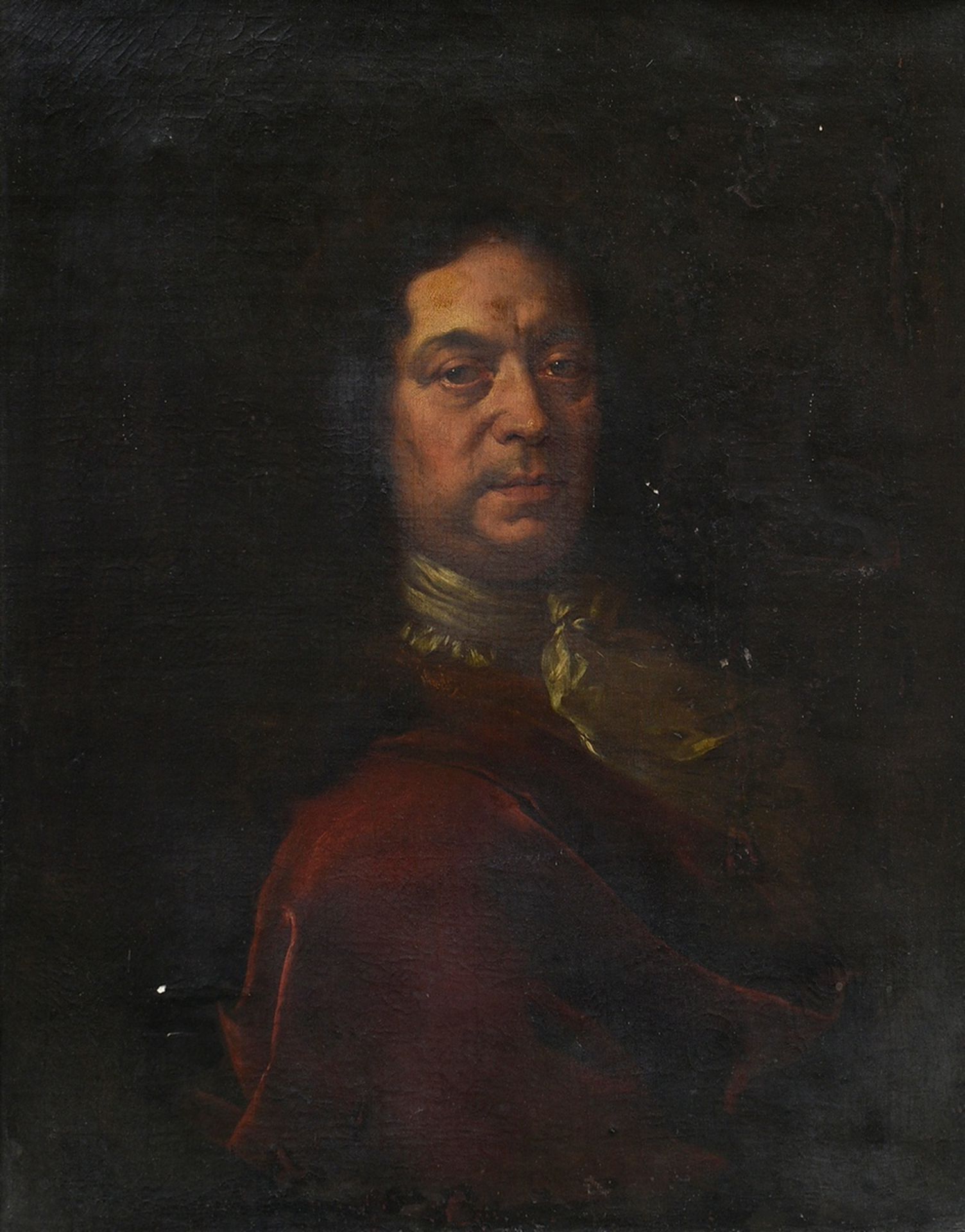 Unbekannter Portraitist des 18.Jh. "Augustin v. Beckers Obeit" (1721), Öl/Leinwand doubliert, 83x65