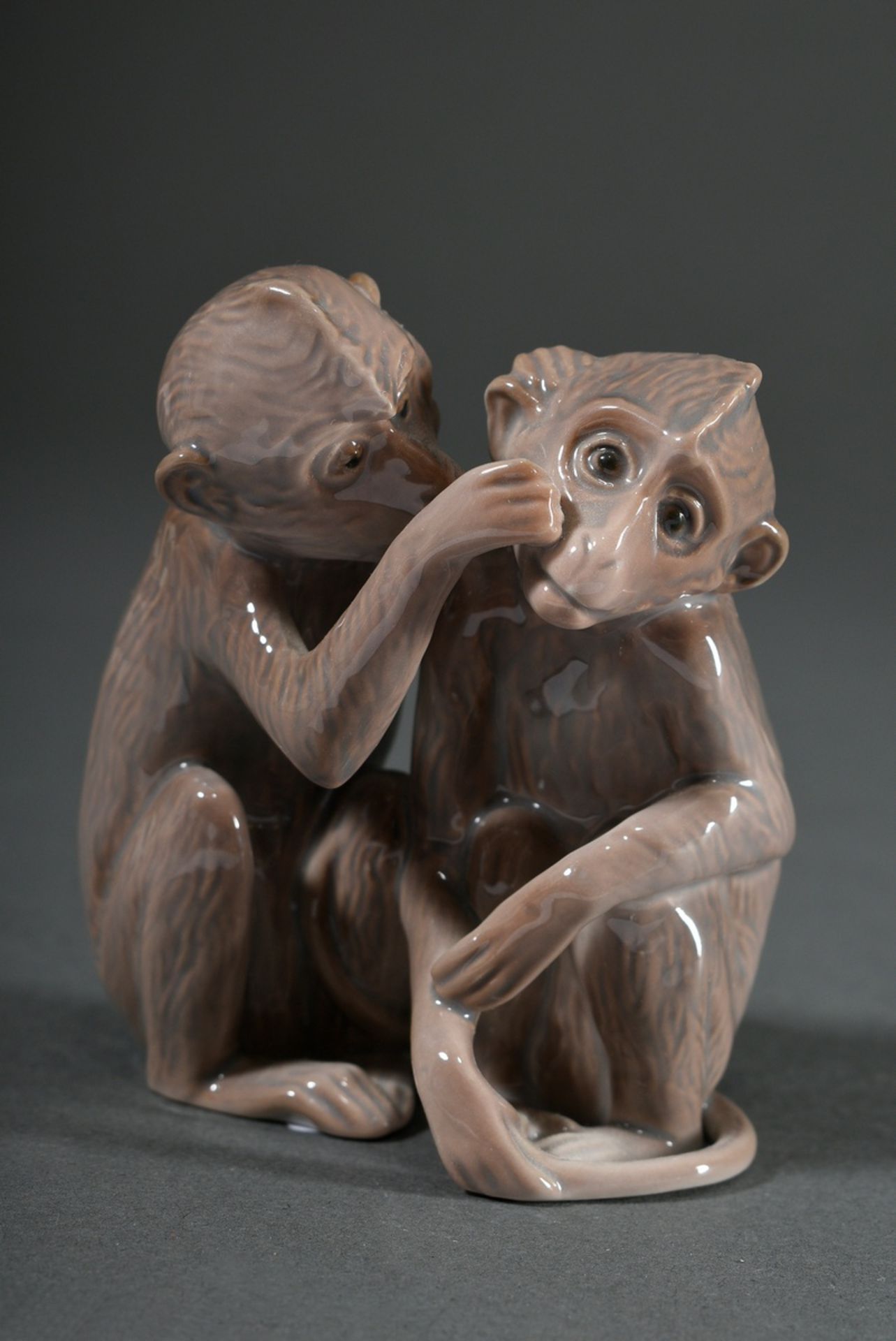 4 Diverse Porzellan Figuren "Paar Vögel", "Paar Affen", "Widderkaninchen" und "Stehender Hirsch" mi - Bild 8 aus 13