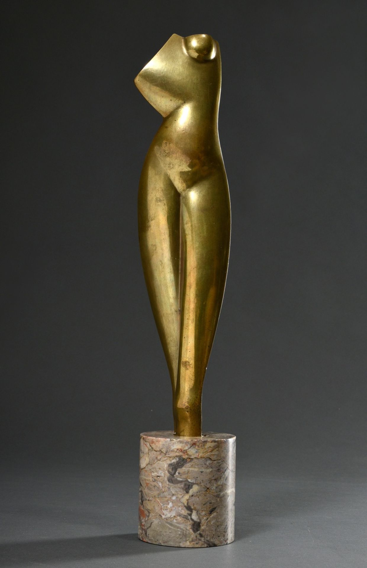 Archipenko, Alexander (1887-1964) "Flat Torso" 1914, früher Lebzeiten Guss um 1920, Bronze mit gold