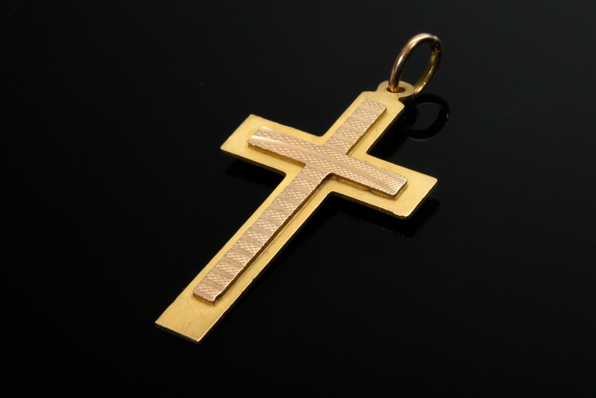 Gelbgold 750 Kreuz Anhänger, 3,4g, 3,7x2,1cm