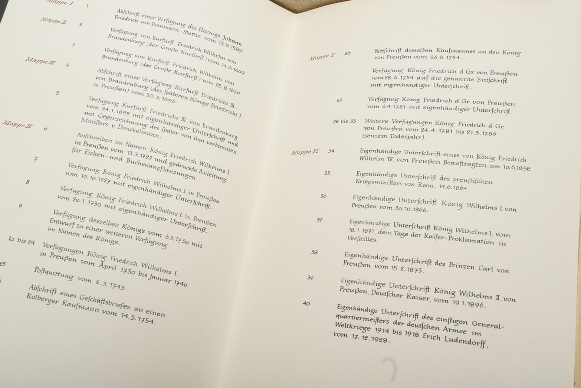 Sammlung von 40 preußischen Schriftstücken und prominenten Unterschriften aus dem 16.-20.Jh., u.a.: - Bild 8 aus 10