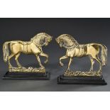 Paar englische Doorstopper "Pferde", Gelbguss/Gusseisen, um 1900, H. 24cm