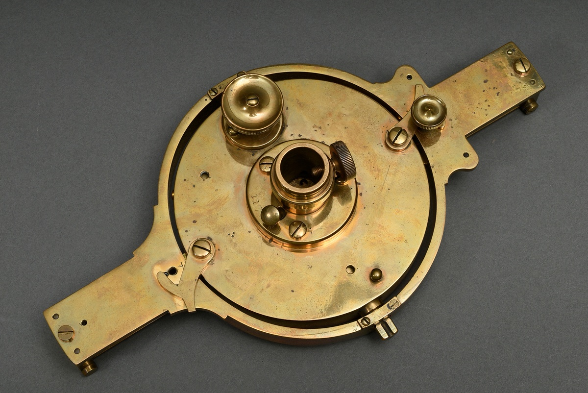 Diopter busole "J. Casartelli, Manchester", folding diopter, brass, end of 19th century, l. 29cm Ø1 - Image 4 of 4