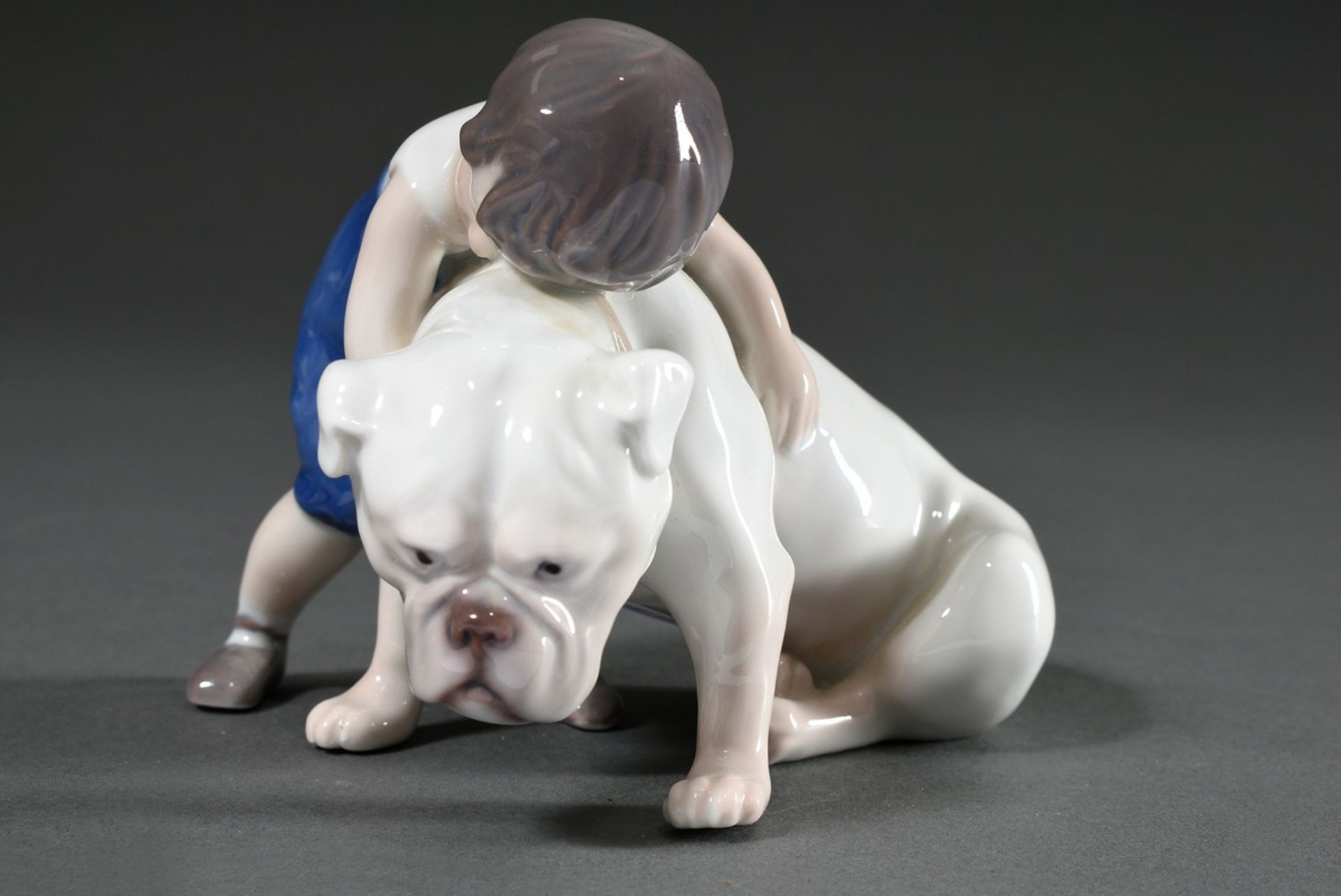 3 Various porcelain figures "Amager girl in traditional costume", "Boy with bulldog" and "Boy on st - Image 8 of 11