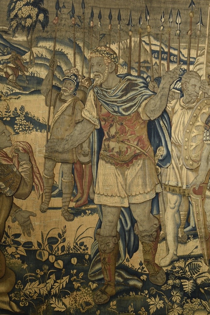 Antique tapestry / gobelin "Alexander the Great pardons the family of Darius" (After the battle of  - Image 3 of 21