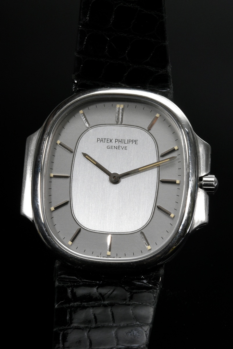 Patek Philippe "Nautillipse" stainless steel wrist watch, quartz movement, line and dot indices, re - Image 4 of 7