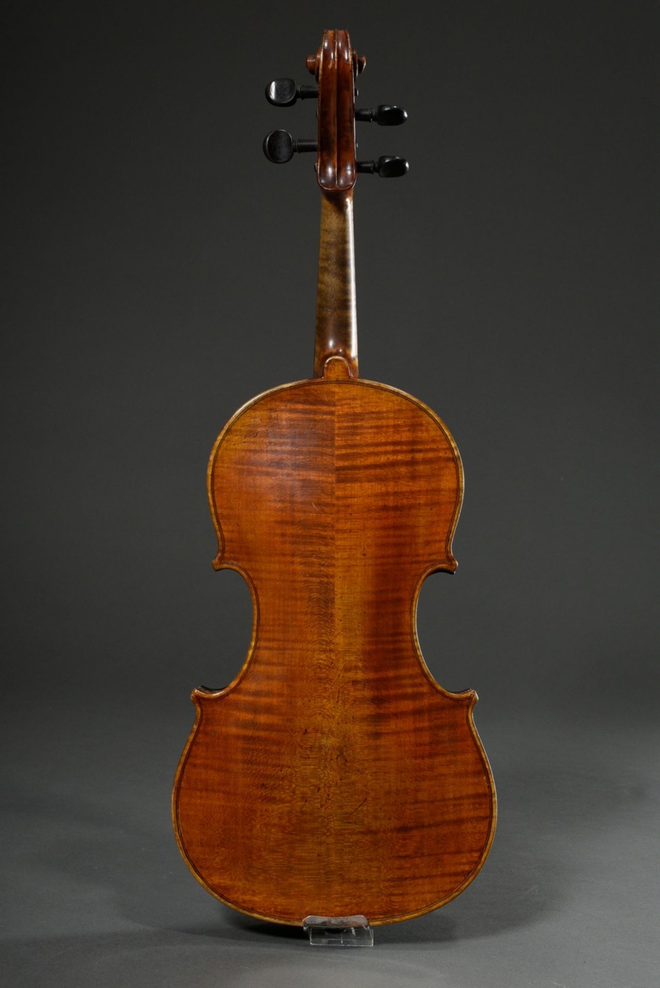 German manufacture violin, facsimile label inside "Josef Klotz in Mittenwalde anno 1795", Saxony 1s - Image 6 of 13