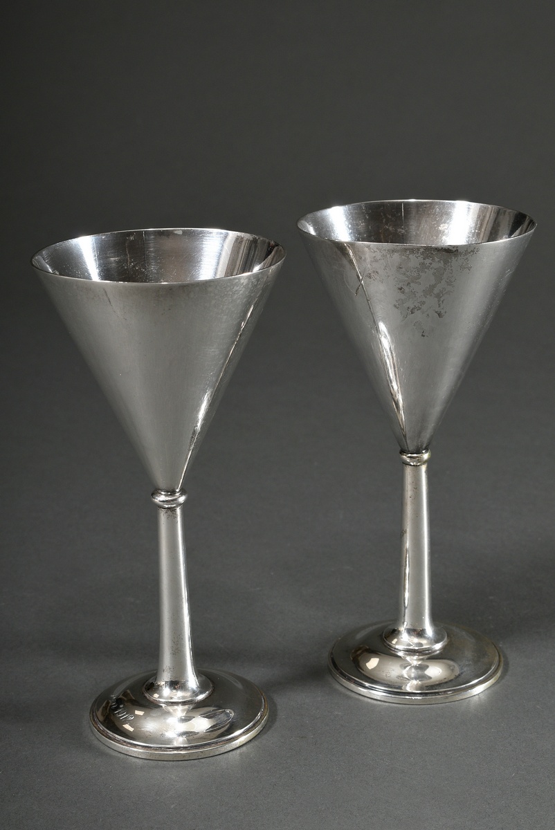 Pair of elegant goblets with enamelled ship's flag of the "S.M.S. Preußen (1903)", 1x engraved at t - Image 3 of 6