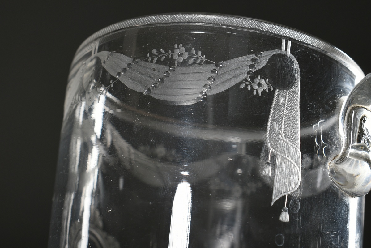 Early handle cup with fine cut decoration medallion "A" and "dove with olive branch" above garland, - Image 6 of 7