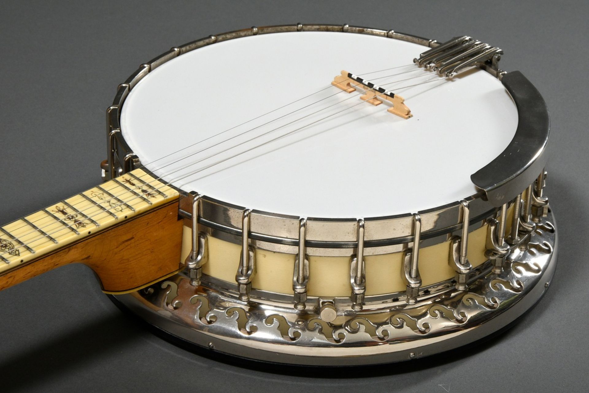 Tenor Banjo, Bacon Banjo Co. Inc. Groton Connecticut USA, model Montana Silver Bell No.1 Special, s - Image 10 of 17