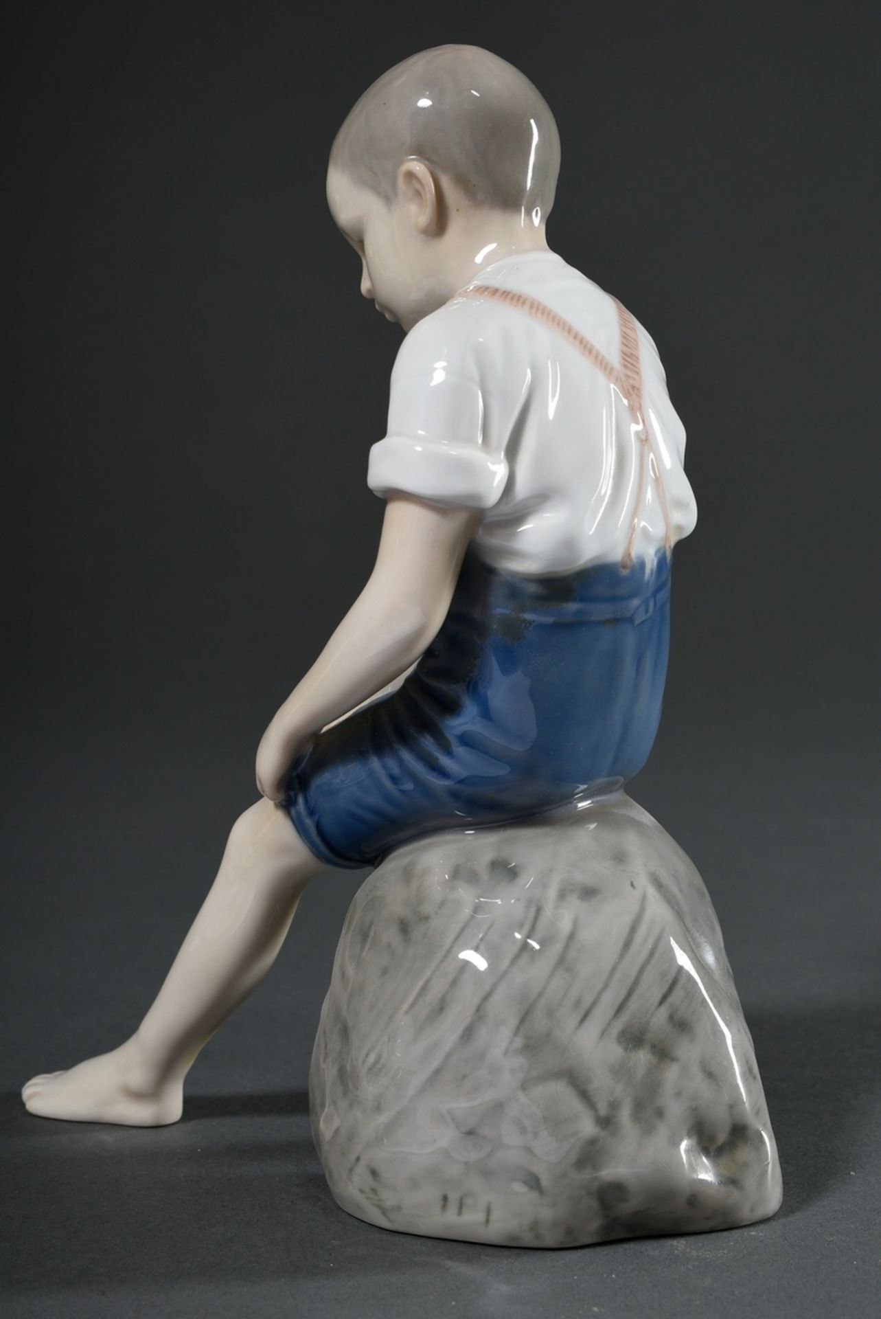 3 Various porcelain figures "Amager girl in traditional costume", "Boy with bulldog" and "Boy on st - Image 6 of 11