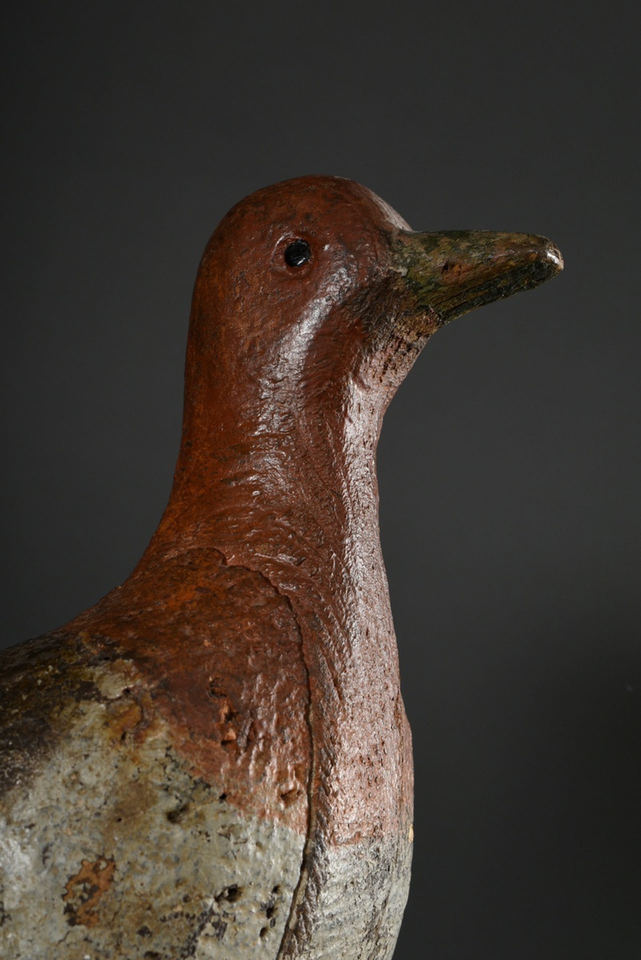 4 Various old decoy ducks, painted wood, 19th c., l. 31-35cm, traces of age - Image 5 of 11