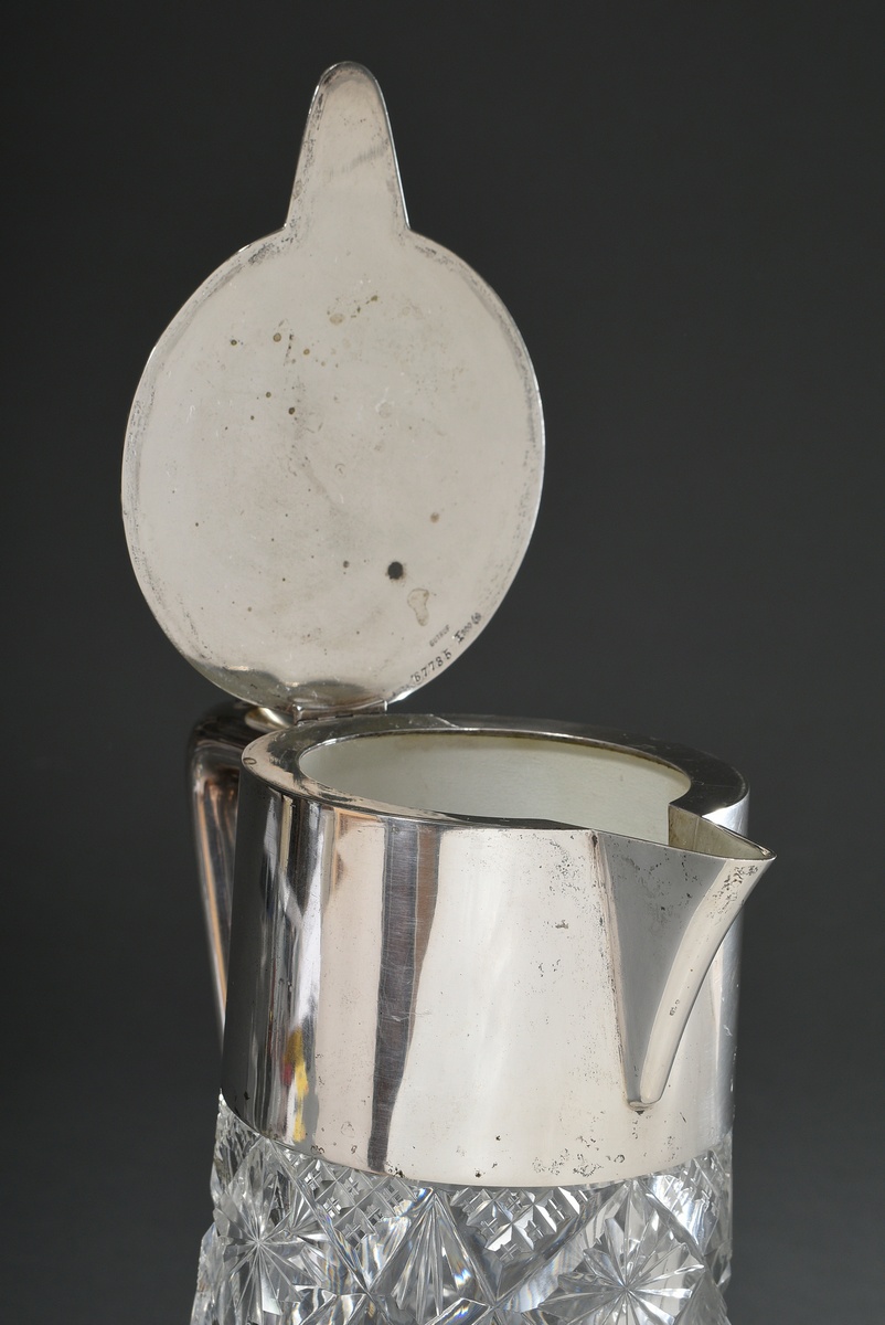 Large richly cut crystal tankard with simple silver 800 mount, manufact. Koch & Bergfeld/Bremen, je - Image 3 of 5