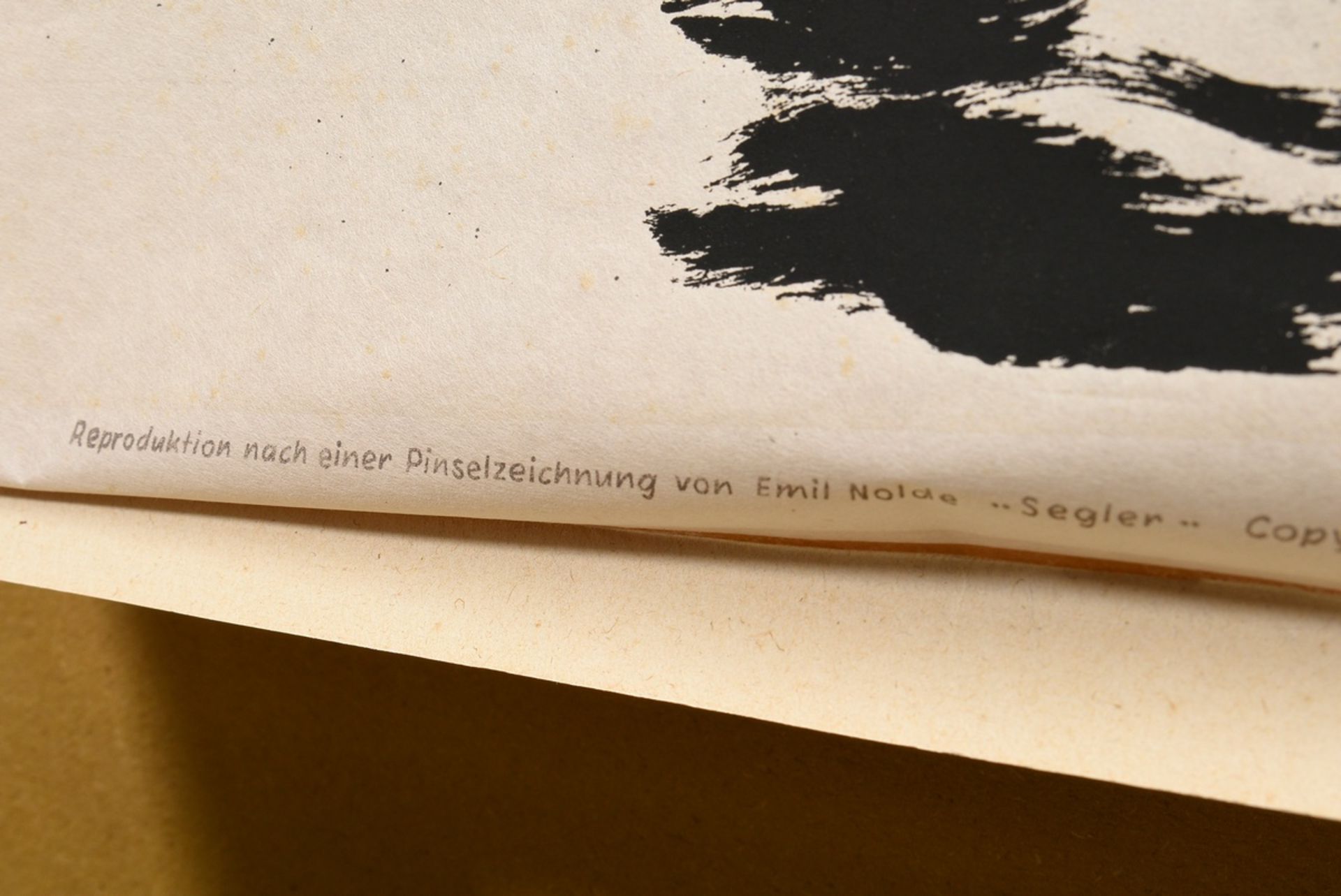 Nolde, Emil (1867-1956) "Segler" 1910, Lithographie (nach einer Pinselzeichnung), u.r. i. Stein sig - Bild 3 aus 3