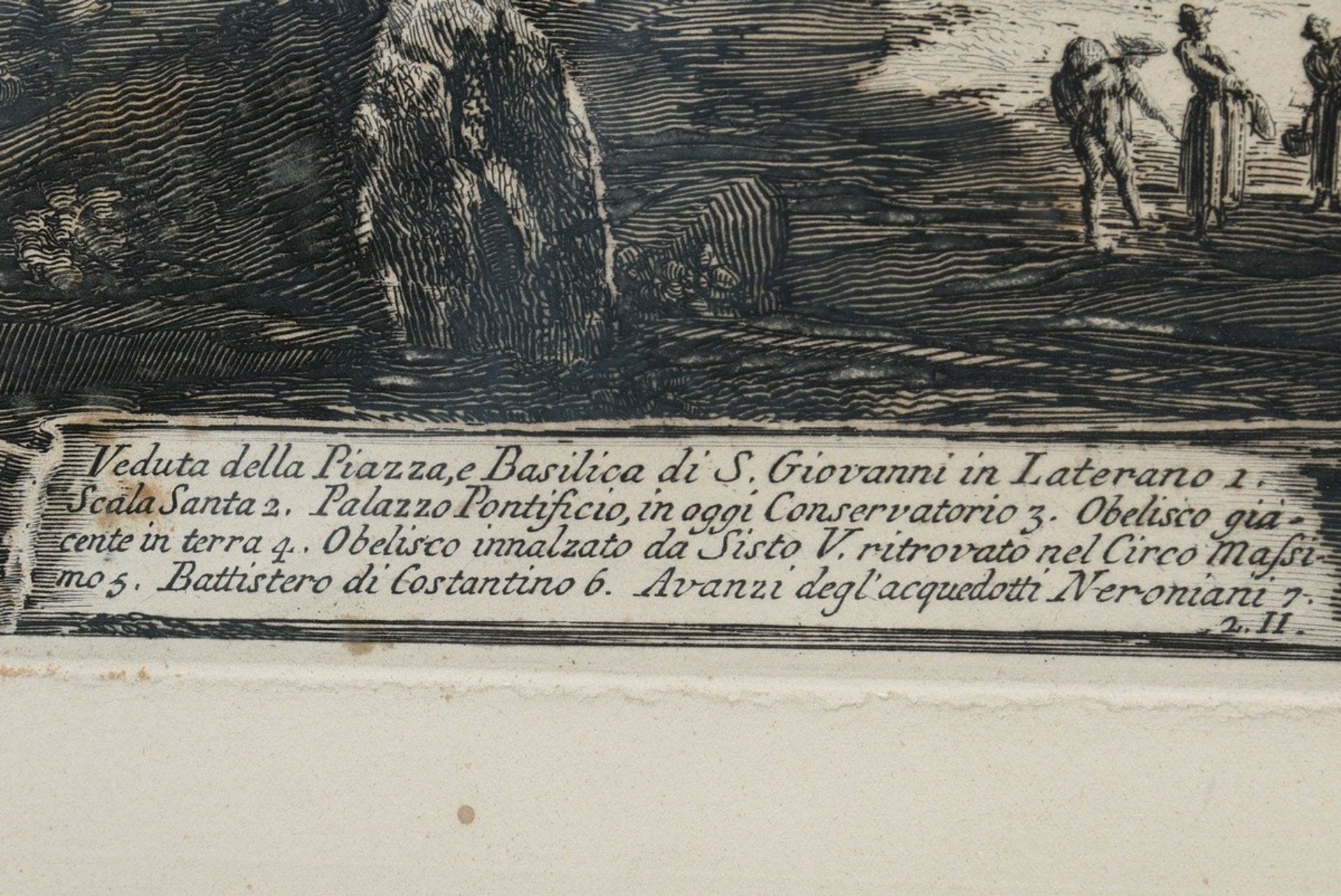 Piranesi, Giovanni Battista (1720-1778) "Veduta della Piazza e Basilica di S. Giovanni in Laterano. - Bild 4 aus 5