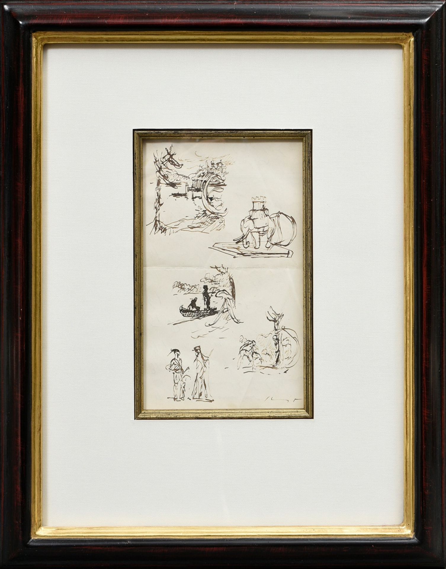 Slevogt, Max (1868-1932) "Vignette Studies", pen-and-ink drawing, sign. on the lower right, inscr.  - Image 2 of 5