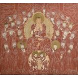 Großes Altarbild "Chijang Posal" Herrscher der Unterwelt (chinesisch: Dizang Pusa; Sanskrit: Bodhis