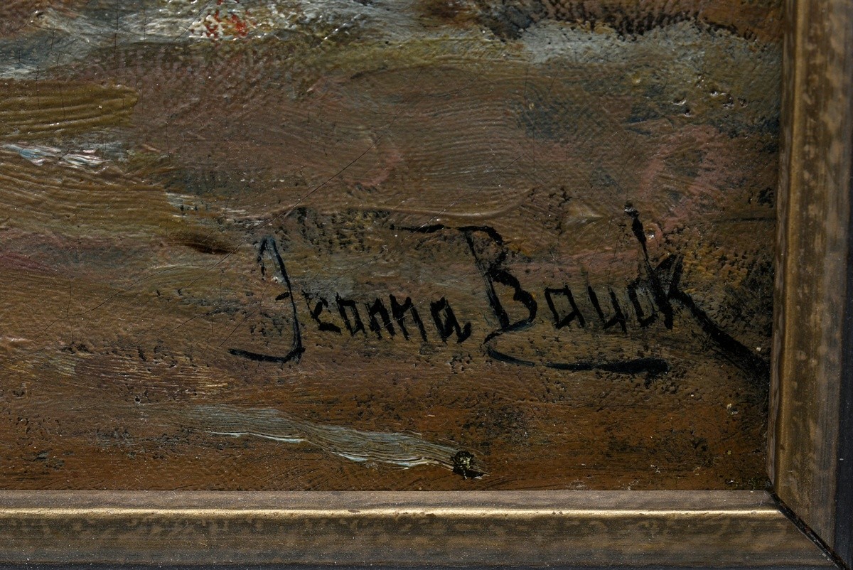 Bauck, Jeanna (1840-1926) "Dutch fishermen", oil/canvas on wood, sign. lower right, 58x69cm (w.f. 7 - Image 4 of 7