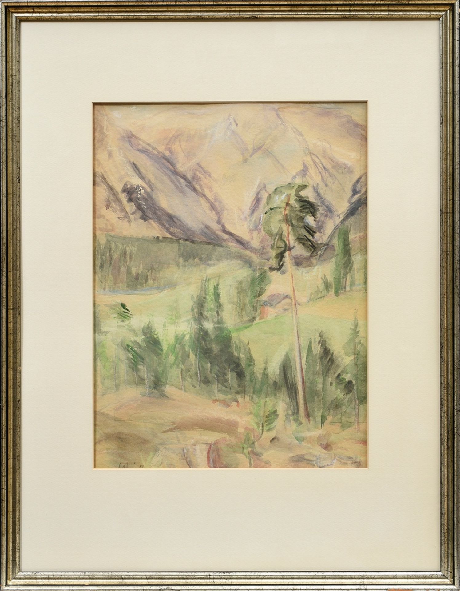 Spielberg, Hertha (1890-1977) "Alpine Landscape", watercolour/cardboard, indistinctly inscr. at low - Image 2 of 4