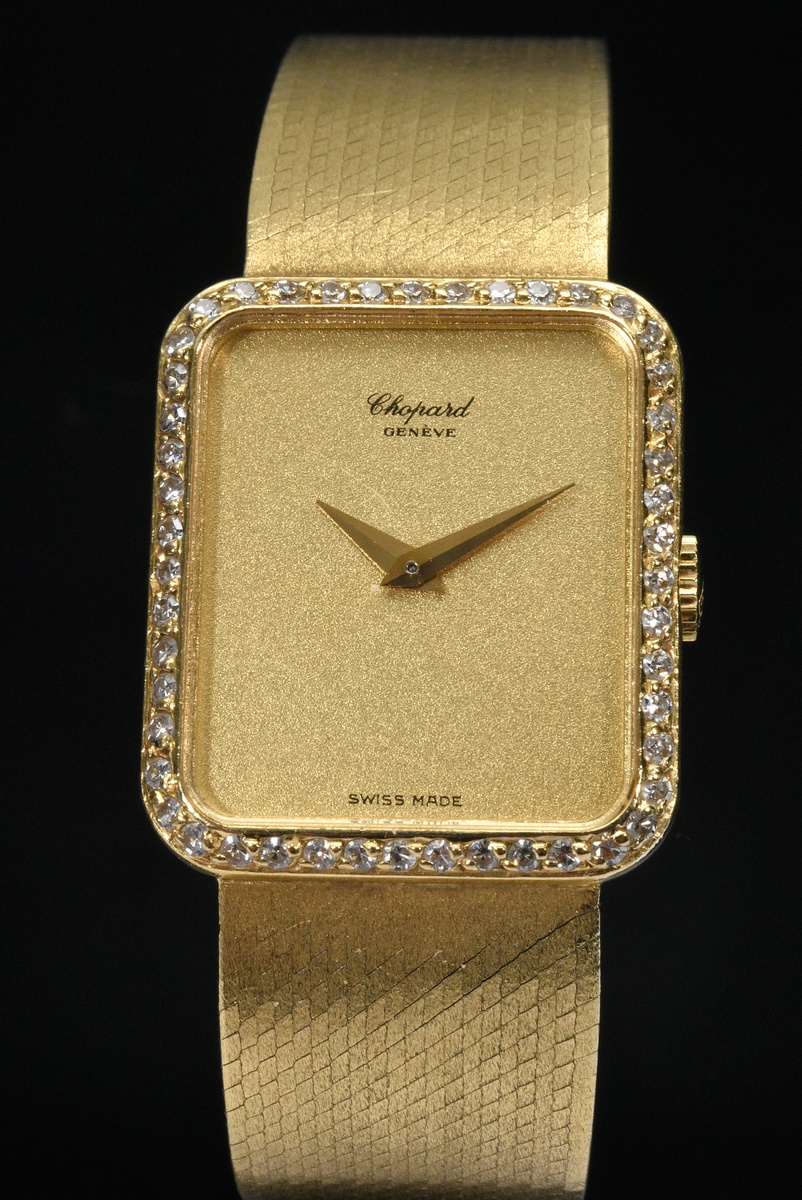 Yellow gold 750 Chopard wristwatch, manual winding with octagonal diamond bezel (add. approx. 0.60c