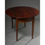 Klassischer Pembroke Tisch mit halbrunden Klappen und Schub in der Zarge, Mahagoni auf Eiche furnie