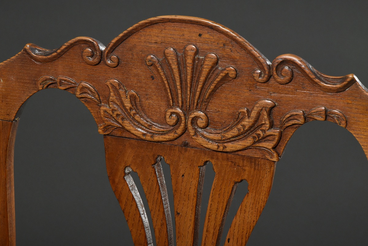 Baroque armchair with carved shell motifs, Denmark/Altona 18th century, h. 44,5/101cm - Image 5 of 5