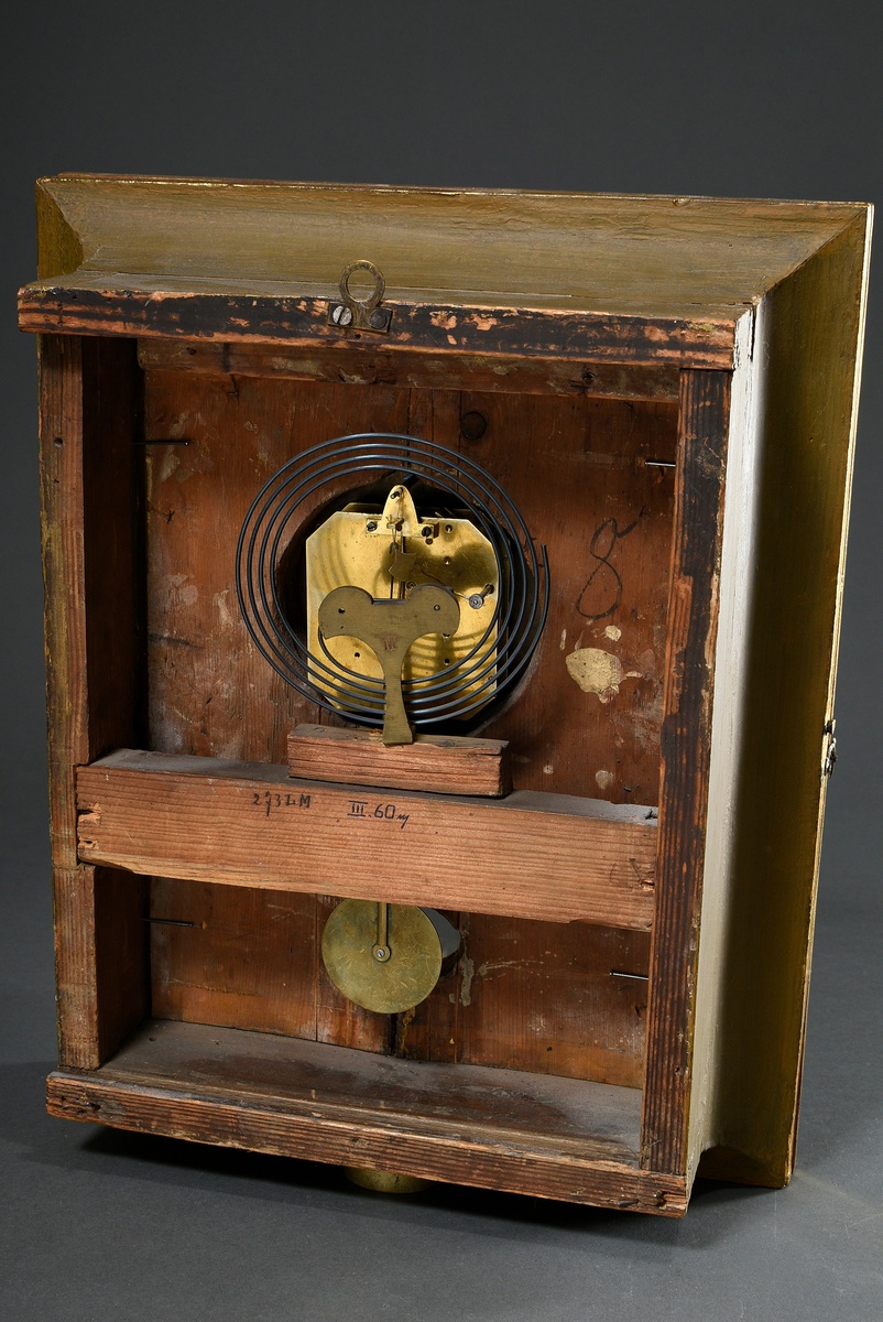 Biedermeier frame clock in richly decorated, gilded case, wood/stucco, dial with Roman numerals, pr - Image 5 of 7