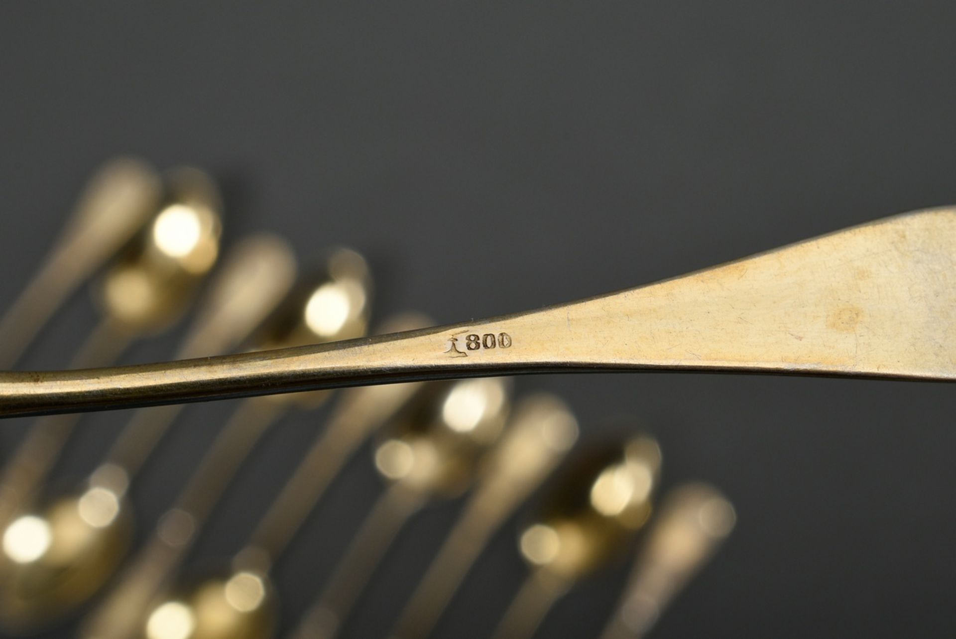 10 Mocha spoons with floral ornamental brightcut decoration, Koch & Bergfeld/ Bremen, c. 1900, silv - Image 3 of 3