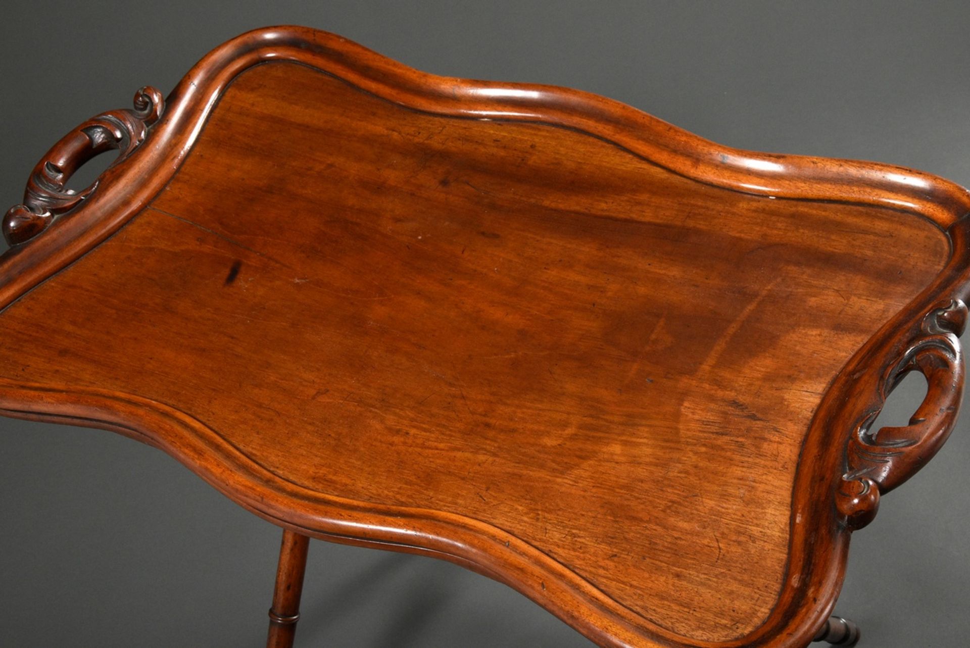 English mahogany tray table "Butlers Tray" on scissors frame, 2nd half 19th c., 74x79,5x50cm - Image 2 of 4