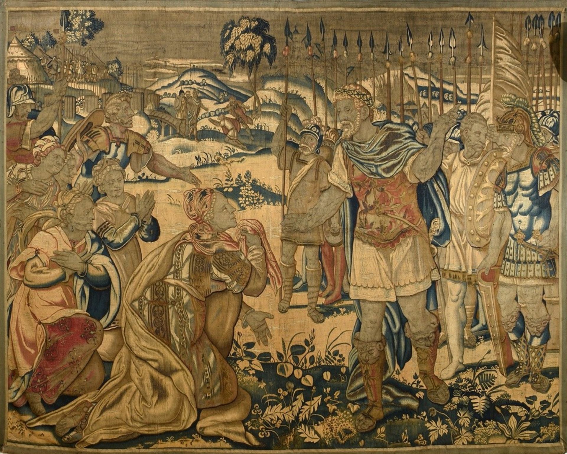 Antique tapestry / gobelin "Alexander the Great pardons the family of Darius" (After the battle of  - Image 2 of 21