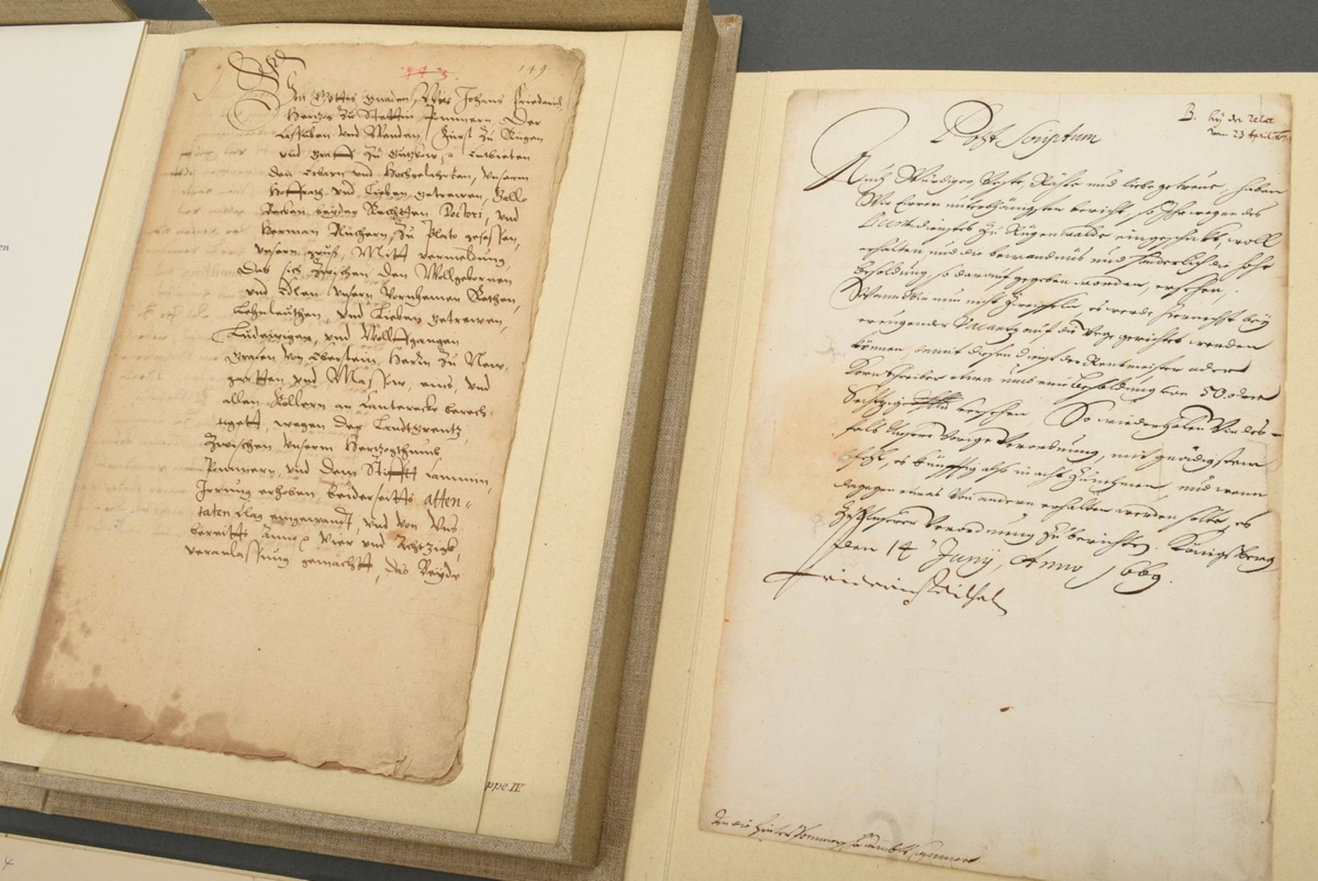 Sammlung von 40 preußischen Schriftstücken und prominenten Unterschriften aus dem 16.-20.Jh., u.a.: - Bild 6 aus 10