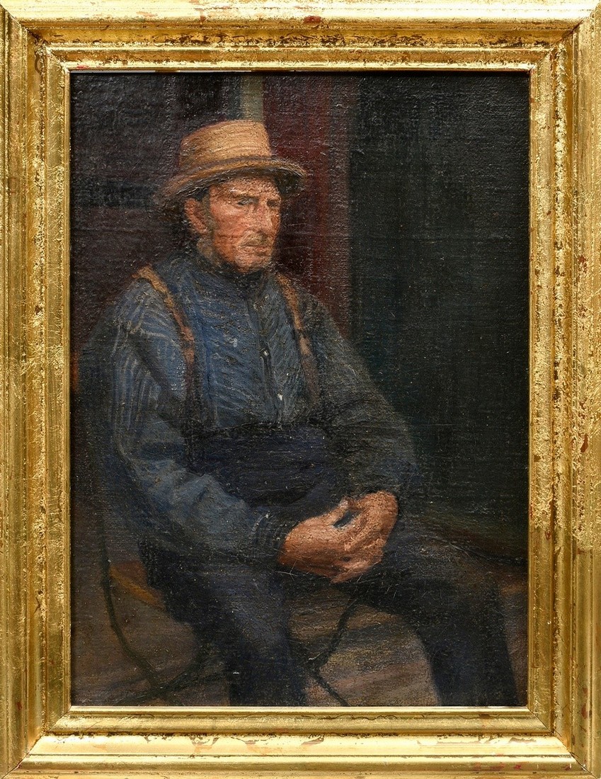 Friedrichson, Gustav Adolf (1882-?) "Fisherman", oil/canvas on painting cardboard, verso inscr., 52 - Image 2 of 5