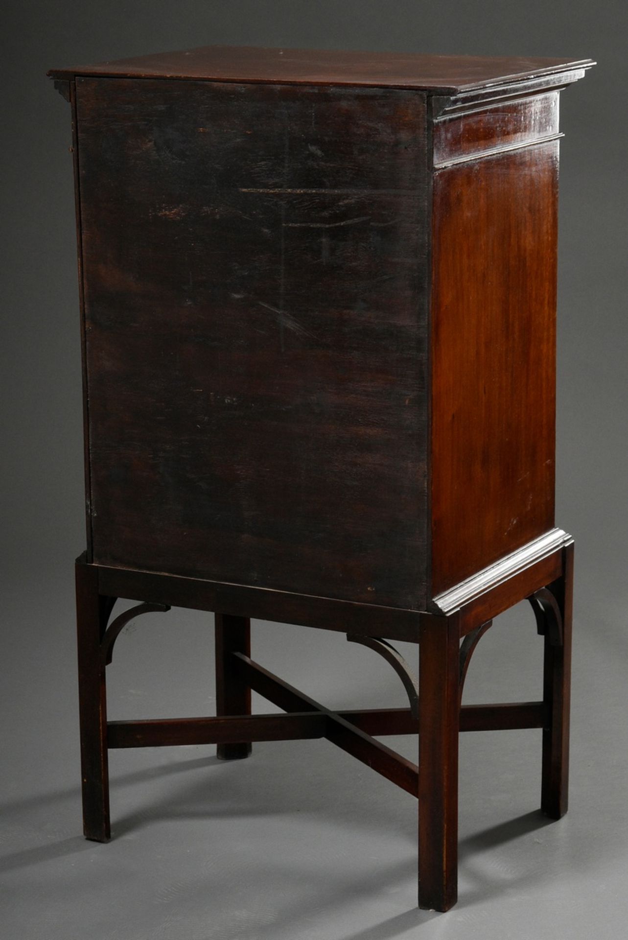Tall mahogany music or file chest with 5 hinged drawers, England around 1900/1920, 95x52,5x38,5cm - Image 5 of 5
