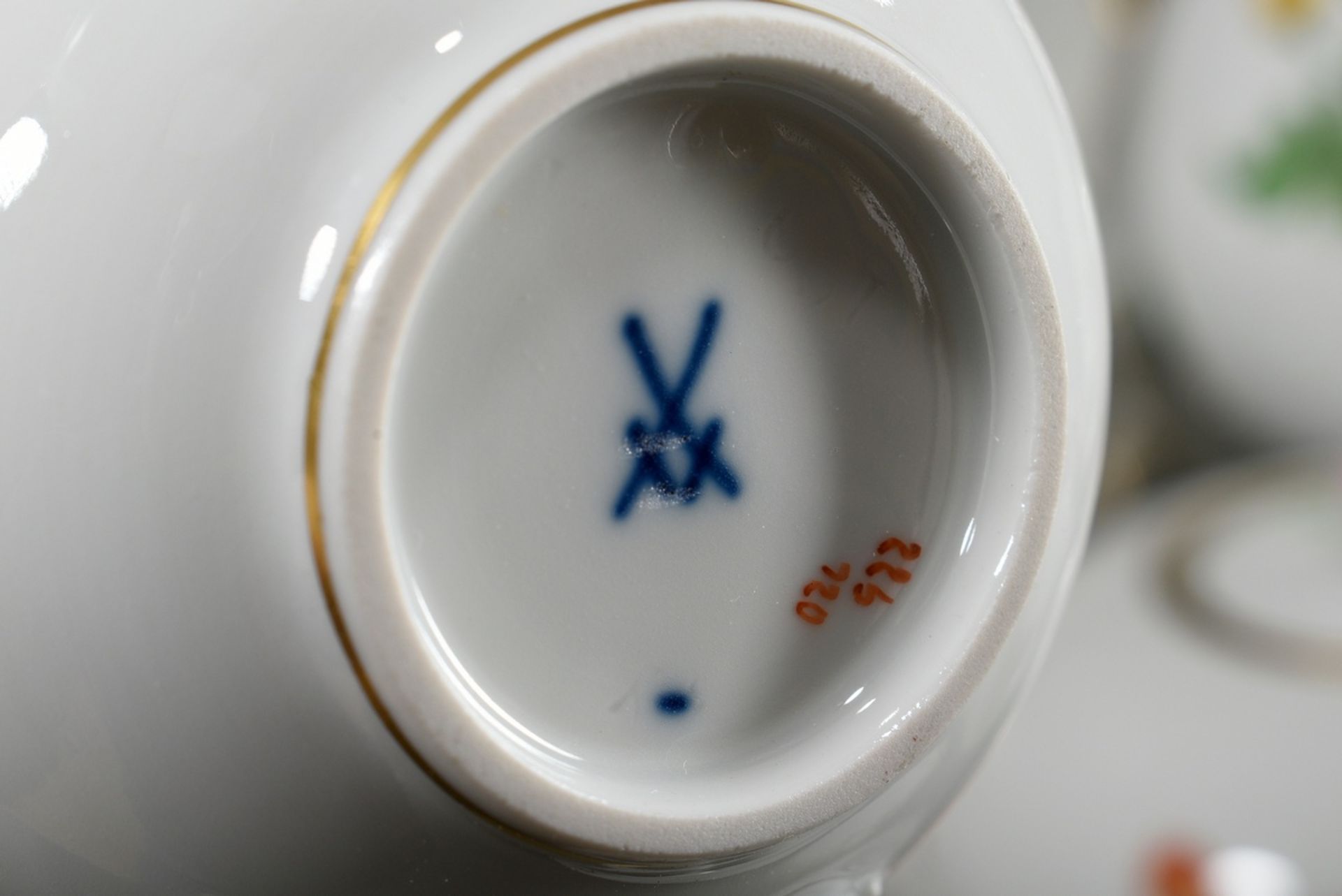 21 Teile Meissen Kaffeeservice "Deutsche Blume", 20.Jh.: 1 Kaffeekanne (H. 23,5cm), 1 Teekanne (H.  - Bild 5 aus 7