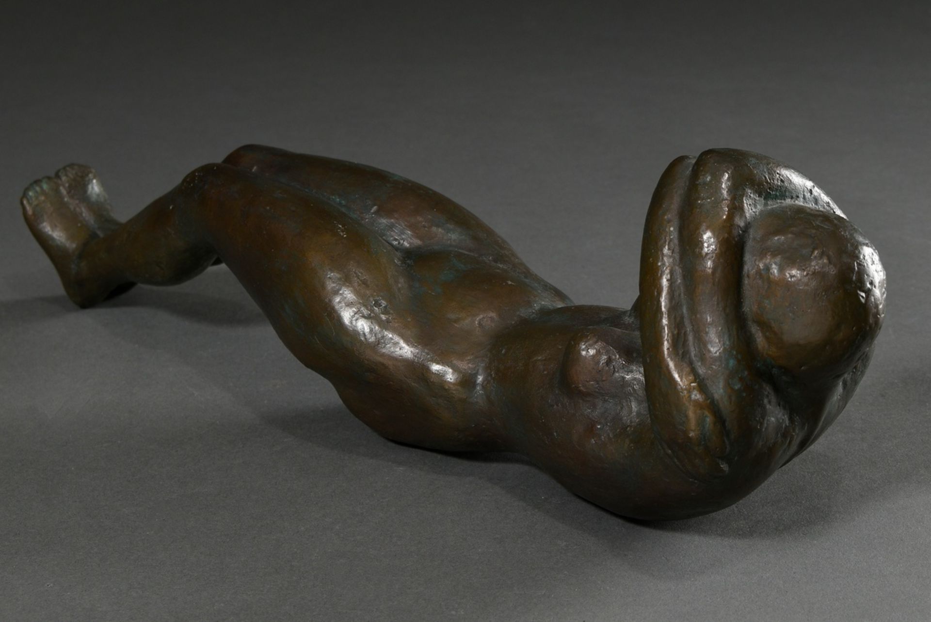 Woebcke, Albert Friedrich Christian (1896-1980) "Reclining female nude", bronze, hollow casting, in - Image 4 of 6