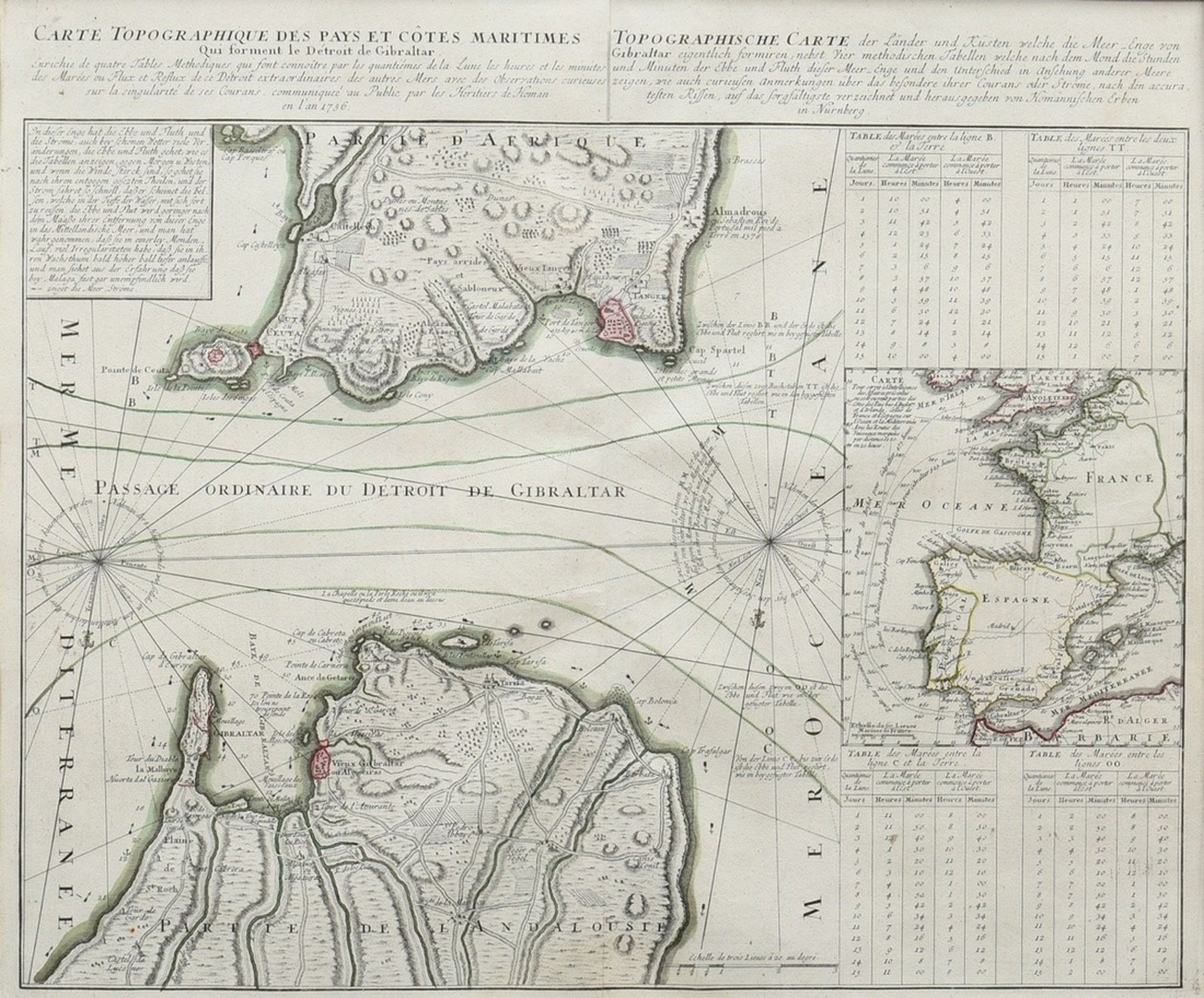 Homann Erben "Topographische Karte der Länder und Küsten welche die Meerenge von Gibraltar eigentli