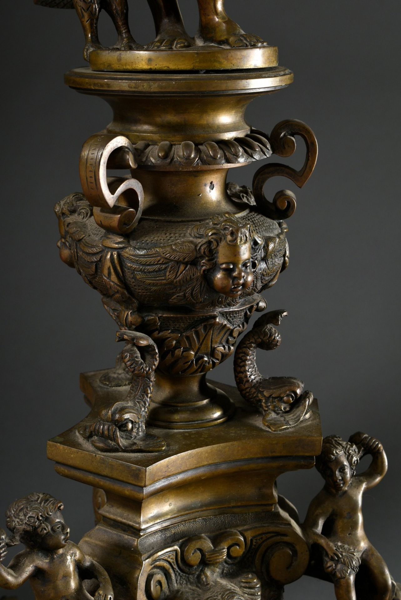 Roccatagliata, Niccolo (1539-1636) and workshop, pair of bronze andirons with figural attachments " - Image 12 of 12