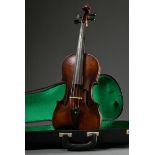 Deutsche Geige, um 1900, ohne Faksimile-Zettel, einteiliger Rücken, Stimme steht, L 60cm, Korpuslän