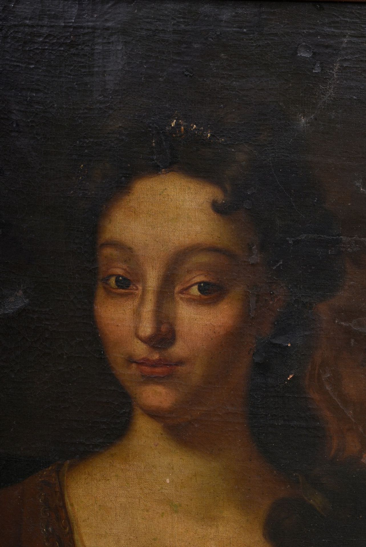 Unknown portraitist of the 18th c. "Young lady from the family v. Heister", oil/canvas, 85x67,5cm ( - Image 3 of 8