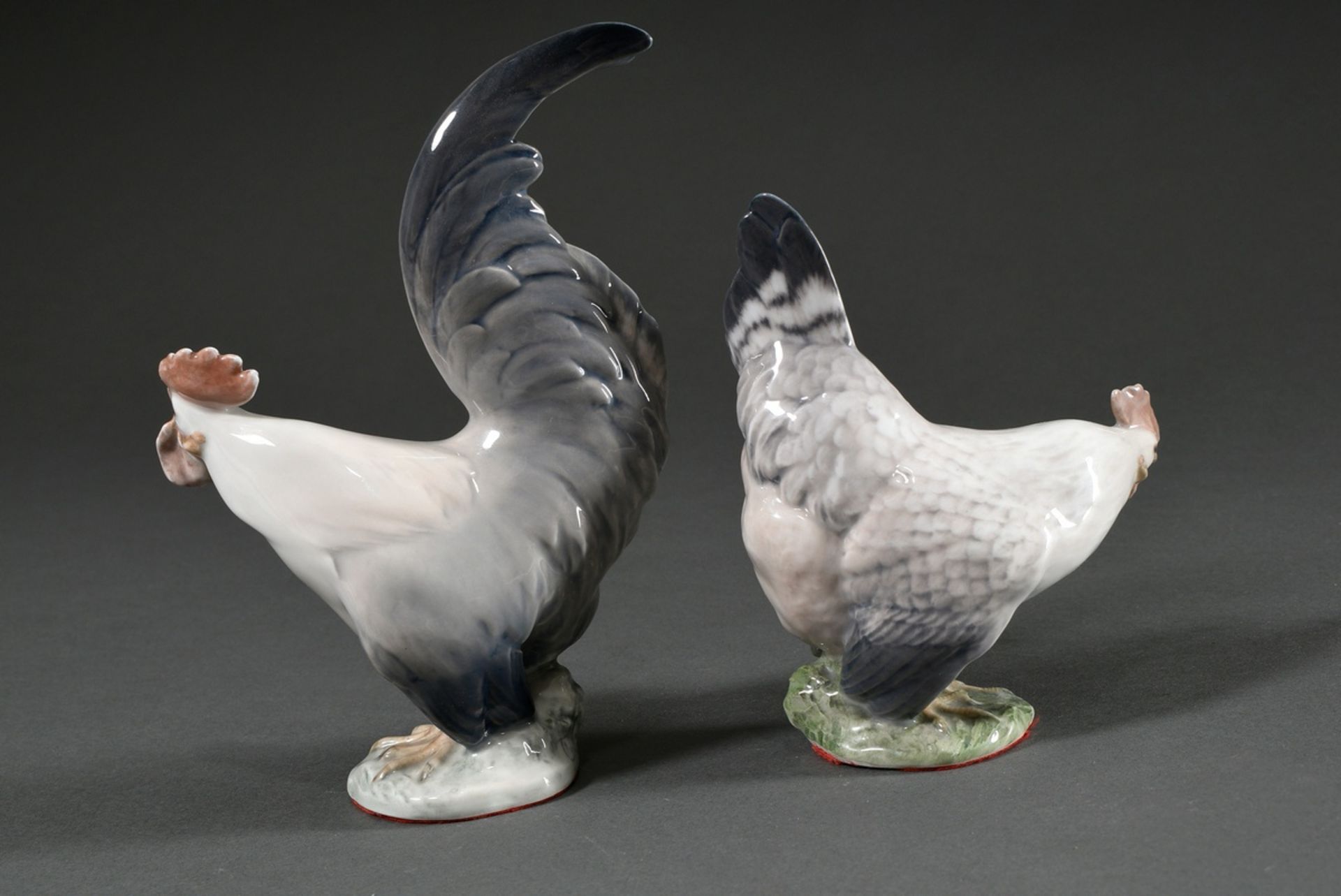 4 Diverse Royal Copenhagen Figuren "Hühner" mit polychromer Unterglasurbemalung, Modellnr. 1024/102 - Bild 3 aus 7