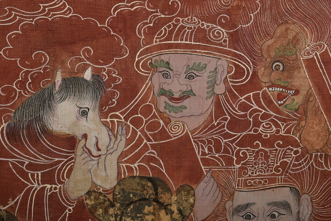 Large altarpiece "Chijang Posal" Ruler of the Underworld (Chinese: Dizang Pusa; Sanskrit: Bodhisatt - Image 5 of 8