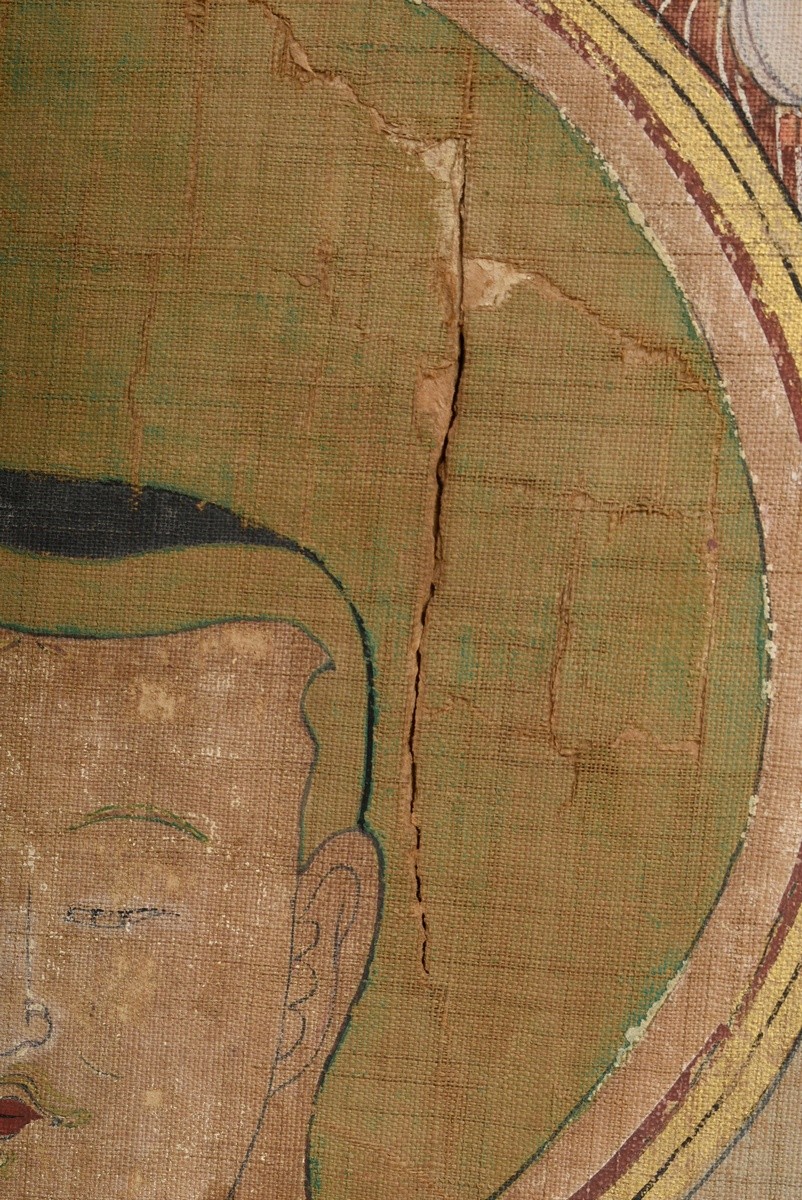 Large altarpiece "Chijang Posal" Ruler of the Underworld (Chinese: Dizang Pusa; Sanskrit: Bodhisatt - Image 4 of 8